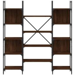 Berkfield Home Bookshelf Brown Oak 155.5x24x166.5 cm Engineered Wood - thumbnail 5