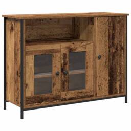 Berkfield Home Sideboard Old Wood 100x35x75 cm Engineered Wood in Brown - Size: 100 x 35 x 75 cm - thumbnail 3