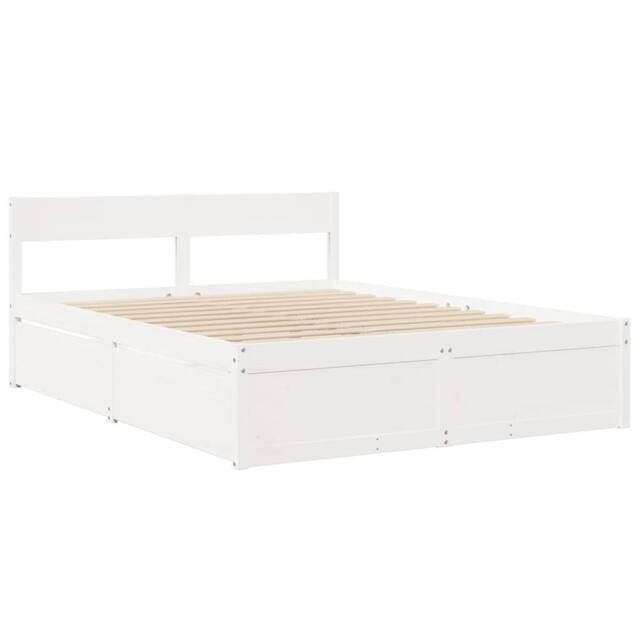 Berkfield Home Modern Bed Frame without Mattress White 150x200 cm King Size Soli - image 1