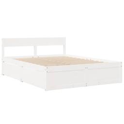 Berkfield Home Modern Bed Frame without Mattress White 150x200 cm King Size Soli - thumbnail 1
