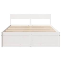 Berkfield Home Modern Bed Frame without Mattress White 150x200 cm King Size Soli - thumbnail 4