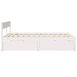 Berkfield Home Modern Bed Frame without Mattress White 150x200 cm King Size Soli - thumbnail 5