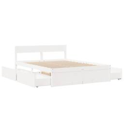 Berkfield Home Modern Bed Frame without Mattress White 150x200 cm King Size Soli - thumbnail 7