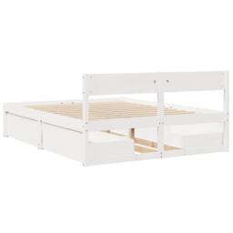 Berkfield Home Modern Bed Frame without Mattress White 150x200 cm King Size Soli - thumbnail 6