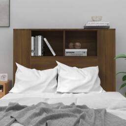 Berkfield Home Headboard Cabinet Brown Oak 100x18.5x104.5 cm - thumbnail 3