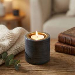 EONLION 1X 7CM Natural Marble Stone Light Candle Holder Home Decor in Grey - Size: 1X 7 cm - thumbnail 2