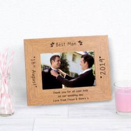 Uniqueful Personalised Wedding Party Role Wood Picture Frame 6x4 Mum Wedding in Brown - thumbnail 3