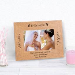 Uniqueful Personalised Wedding Party Role Wood Picture Frame 6x4 Mum Wedding in Brown - thumbnail 5