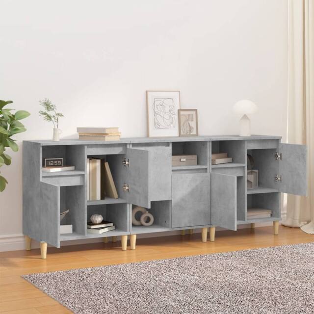 Berkfield Home Sideboards 3 pcs Concrete Grey 60x35x70 cm Engineered Wood - Size: 60 x 35 x 70 cm - image 1