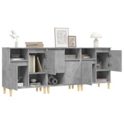 Berkfield Home Sideboards 3 pcs Concrete Grey 60x35x70 cm Engineered Wood - Size: 60 x 35 x 70 cm - thumbnail 4