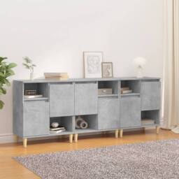 Berkfield Home Sideboards 3 pcs Concrete Grey 60x35x70 cm Engineered Wood - Size: 60 x 35 x 70 cm - thumbnail 2