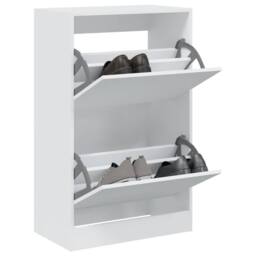 Berkfield Home Shoe Cabinet White 60x34x96.5 cm Engineered Wood - thumbnail 2