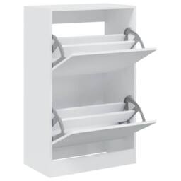 Berkfield Home Shoe Cabinet White 60x34x96.5 cm Engineered Wood - thumbnail 1