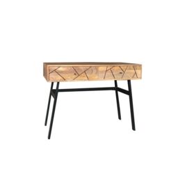 Jaipur Furniture Ltd Amar Console Table - Iron Base - Mango Wood/Iron - L50 x W100 x H75 cm - Light Finish - Assembly Required in Brown - thumbnail 1