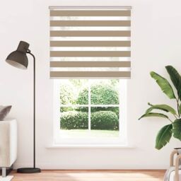 Berkfield Home Zebra Blind Sand Brown 130x200 cm Fabric Width 125.9 cm Polyester - thumbnail 2