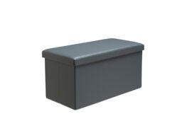 Snug City Faux Leather Storage Ottoman Storage Box With Lid Foldable - 76x38x38cm Rectangle in Grey - Size: Large - thumbnail 7