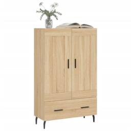 Berkfield Home Highboard Sonoma Oak 69.5x31x115 cm Engineered Wood in Light Brown - thumbnail 1