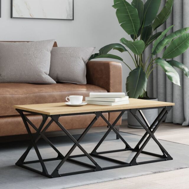Berkfield Home Coffee Table Sonoma Oak 100x49x40 cm Engineered Wood in Brown - Size: 100 x 49 x 40 cm - image 1