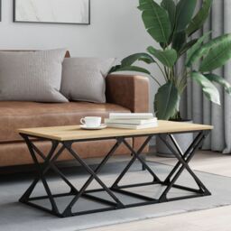 Berkfield Home Coffee Table Sonoma Oak 100x49x40 cm Engineered Wood in Brown - Size: 100 x 49 x 40 cm - thumbnail 1