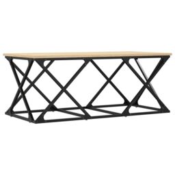 Berkfield Home Coffee Table Sonoma Oak 100x49x40 cm Engineered Wood in Brown - Size: 100 x 49 x 40 cm - thumbnail 6