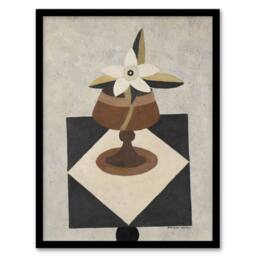 Artery8 Flower Piece Abstract Painting Hartley Framed Wall Art Print in Grey - Size: A4 - thumbnail 1