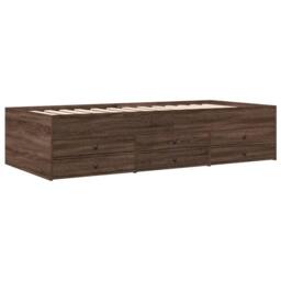 Berkfield Home Daybed with Drawers without Mattress Brown Oak 75x190 cm Small Single - thumbnail 3