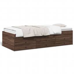 Berkfield Home Daybed with Drawers without Mattress Brown Oak 75x190 cm Small Single - thumbnail 1