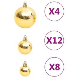 Berkfield Home Fantastic 111 Piece Christmas Bauble Set Gold Polystyrene - thumbnail 6