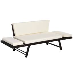 STILVORA Day Bed with Cushions & Steel Frame in Black - thumbnail 4