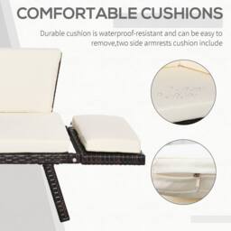 STILVORA Day Bed with Cushions & Steel Frame in Black - thumbnail 7