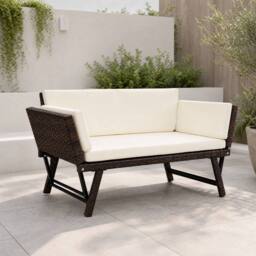 STILVORA Day Bed with Cushions & Steel Frame in Black - thumbnail 1