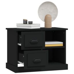 Berkfield Home Bedside Cabinet Black 60x35.5x45 cm - thumbnail 5