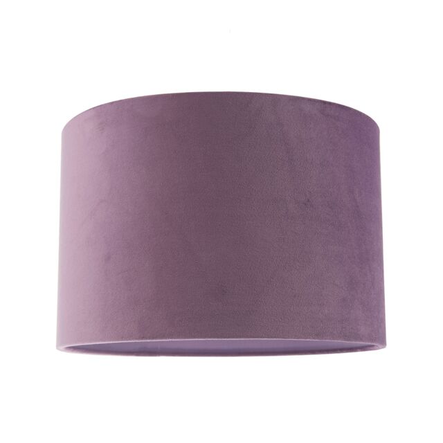 Happy Homewares Designer Soft Velvet Fabric Round Lamp Shade for Table or Pendant in Lilac - Size: 12 inches - image 1