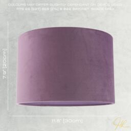 Happy Homewares Designer Soft Velvet Fabric Round Lamp Shade for Table or Pendant in Lilac - Size: 12 inches - thumbnail 5