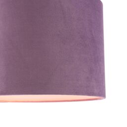 Happy Homewares Designer Soft Velvet Fabric Round Lamp Shade for Table or Pendant in Lilac - Size: 12 inches - thumbnail 3