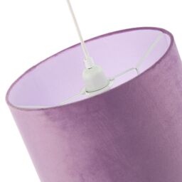 Happy Homewares Designer Soft Velvet Fabric Round Lamp Shade for Table or Pendant in Lilac - Size: 12 inches - thumbnail 4