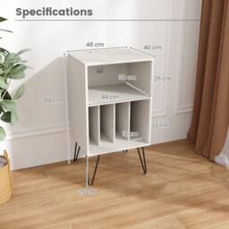Costway Record Player Stand 3 Tiers Turntable Stand Vinyl Record Storage Table in White - thumbnail 2