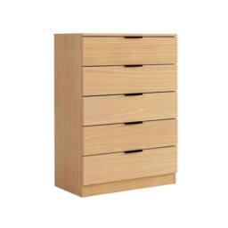 Home Source Phoenix Chest of Drawers Storage 5 Drawer Bedroom Organiser Bedside in Light Oak - thumbnail 7