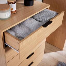 Home Source Phoenix Chest of Drawers Storage 5 Drawer Bedroom Organiser Bedside in Light Oak - thumbnail 5