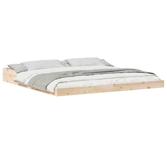 Berkfield Home Modern Brown 200 x 220 cm Solid pine wood in Light Brown - image 1
