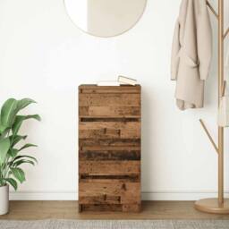 Berkfield Home Sideboard Old Wood 37.5x35x76 cm Engineered Wood in Brown - thumbnail 1