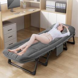 EONLION Single Foldable Folding Bed Mattress Guest Bed in Grey