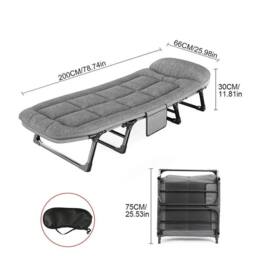 EONLION Single Foldable Folding Bed Mattress Guest Bed in Grey - thumbnail 2