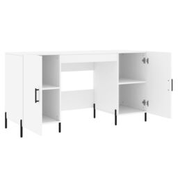 Berkfield Home Desk White 140x50x75 cm Engineered Wood - Size: 140 x 50 x 75 cm - thumbnail 5