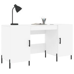 Berkfield Home Desk White 140x50x75 cm Engineered Wood - Size: 140 x 50 x 75 cm - thumbnail 3
