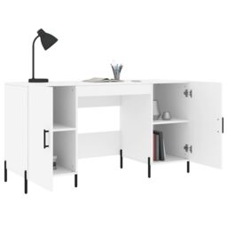 Berkfield Home Desk White 140x50x75 cm Engineered Wood - Size: 140 x 50 x 75 cm - thumbnail 4