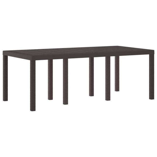 Berkfield Home Garden Table Brown 200x100x73 cm Poly Rattan - Size: 200 x 100 x 73 cm - image 1