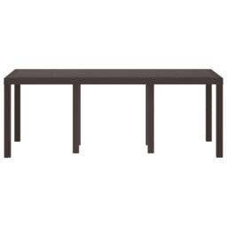 Berkfield Home Garden Table Brown 200x100x73 cm Poly Rattan - Size: 200 x 100 x 73 cm - thumbnail 5