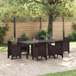 Berkfield Home Garden Table Brown 200x100x73 cm Poly Rattan - Size: 200 x 100 x 73 cm - thumbnail 2