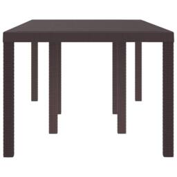 Berkfield Home Garden Table Brown 200x100x73 cm Poly Rattan - Size: 200 x 100 x 73 cm - thumbnail 6